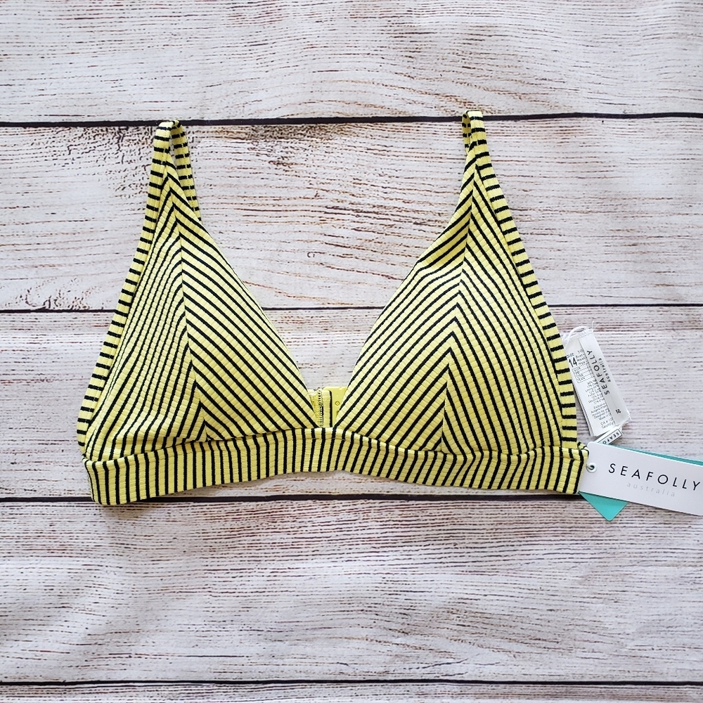 Seafolly Swim Go Overboard Lime Light Triangle Top - Picture 3 of 11